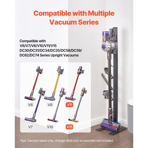 Staubsaugerständer, Kompatibel Mit Dyson V6 V7 V8 V10 V11 V15, Stabiler Staubsaugerständerhalter Mit 6 Haken Für Dyson Dc30 Dc31 Dc34 Dc35 Dc58 Dc59 Dc62 D74 Kabellose Staubsauger Und Zubehör