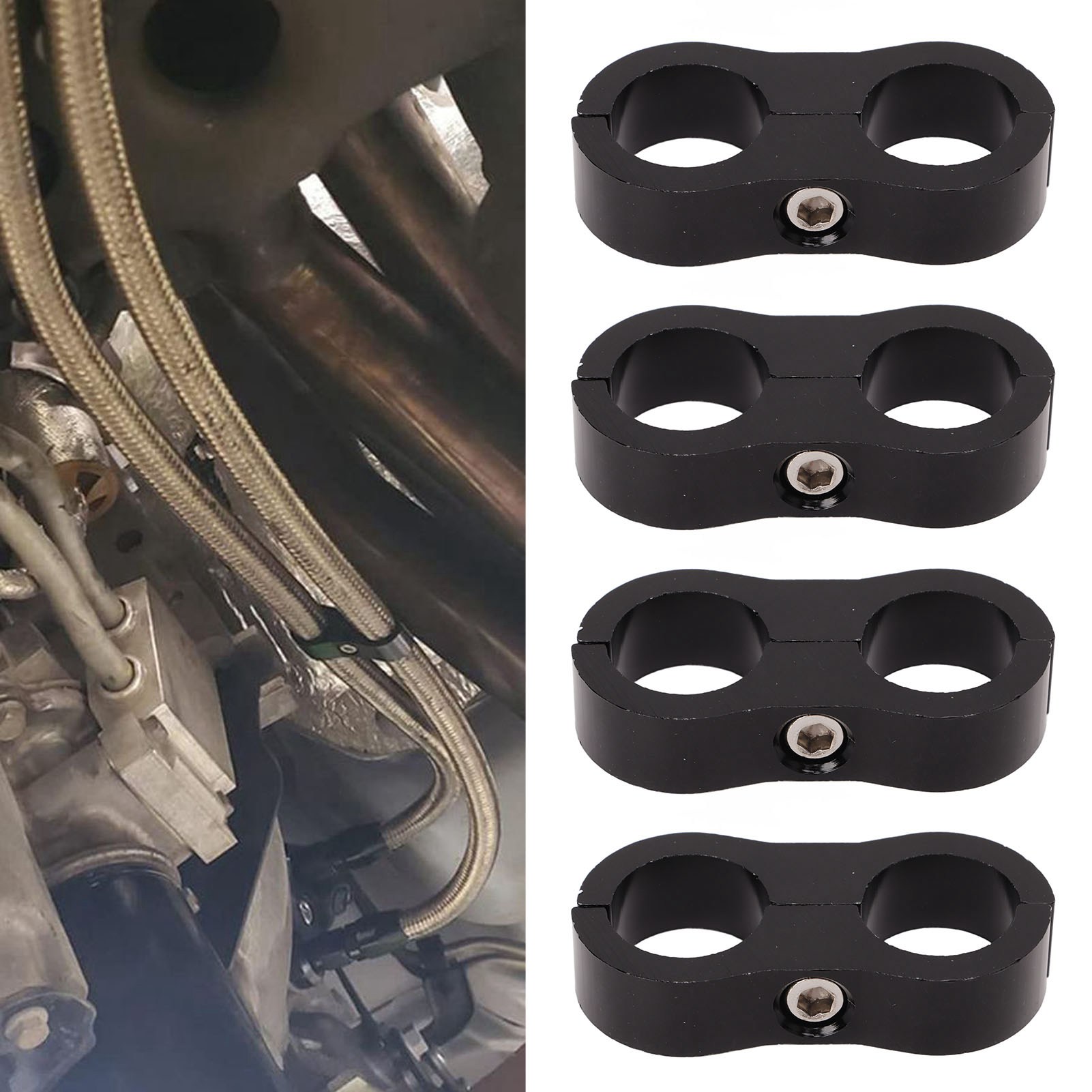 4 X 8an Schlauchtrennklemmen, Befestigungsklammern Für 1/2"-kraftstoffleitungen (öl/kraftstoff)