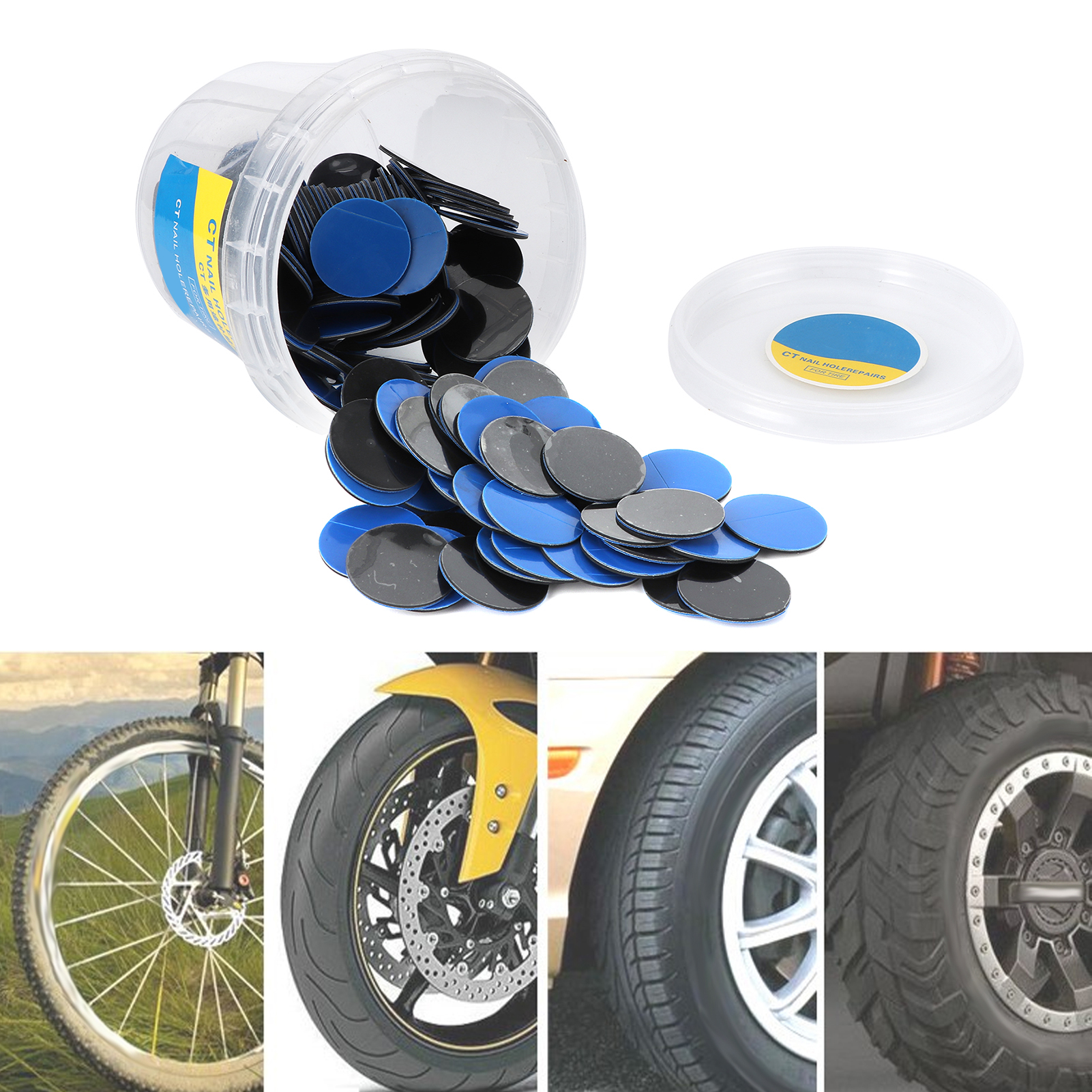 Universeller Kaltreparaturflicken Für Schlauchlose Auto- Und Motorradreifen, 25 Mm Multifunktionaler Reifenreparaturflicken (kds25), 100 Stück.