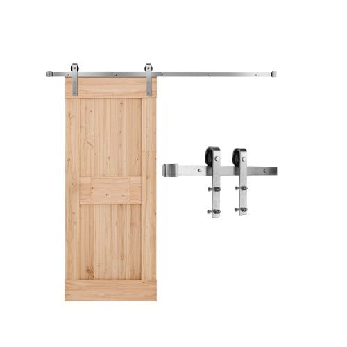 Schiebetürsystem 2 M Laufschiene, Schiebetürbeschlag, Tragkraft 150 Kg, Kompatibel Mit 91 Bis 101,6 Cm Breite & 34,92 Mm Bis 44,45 Mm Dicke, Langlebige Schiene & J-förmige Rolle