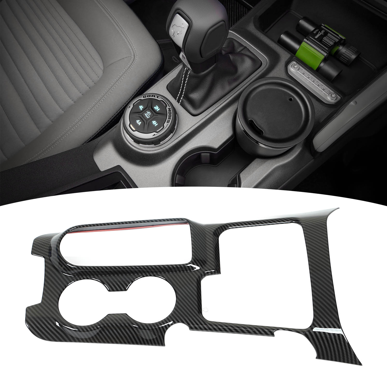 Schalthebelabdeckung In Carbon-optik Für Ford Bronco Ab 2021 (übergröße)