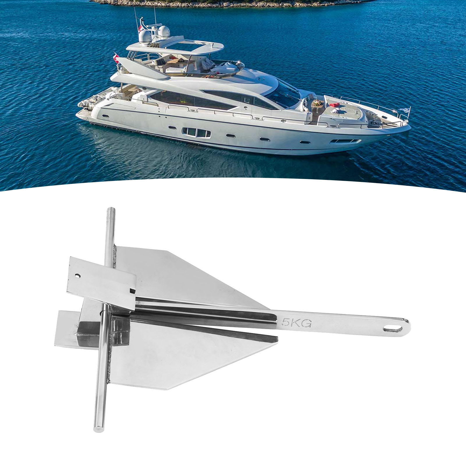 Danfoss Anker Aus Edelstahl 316, 5 Kg, Zubehör Für Yachten Und Boote (übergroß/überladen)