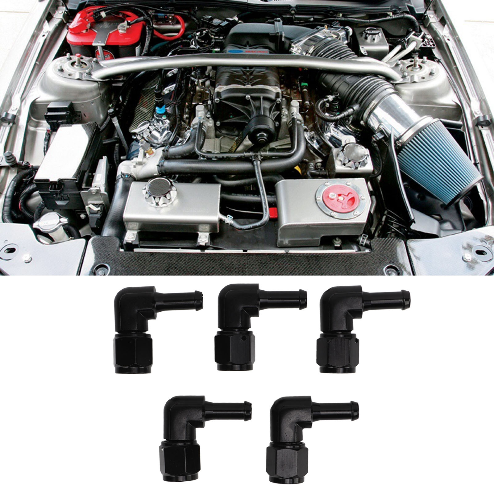 Fünf 90-grad-an6-5/16-steckverbinderadapter Zu Verkaufen: An-innengewinde Auf 5/16-schlauchanschluss (mg41-an6-5/16)