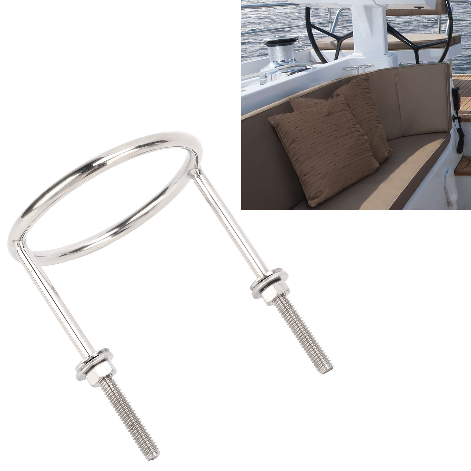 Becherhalter Aus Edelstahl 316 Für Boote Und Fahrzeuge, Mit Befestigungsmuttern Und Unterlegscheiben, Robuste Kippsicherung, Geeignet Für Wohnmobile Und Yachten.