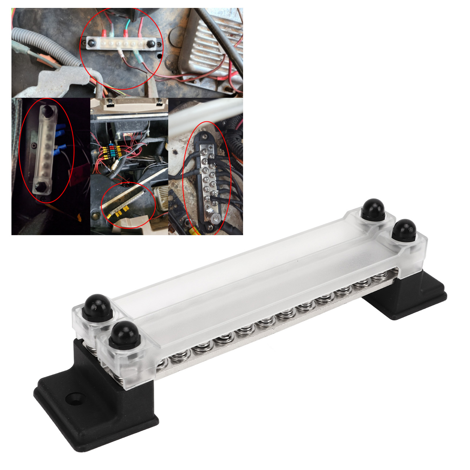 24-kanal Dc 12-48v Ac 110-300v 150a Busklemmenverteilerblock, Zweireihig Mit Abdeckung, Geeignet Für Wohnmobile Und Schiffe, Ohne Sockel.