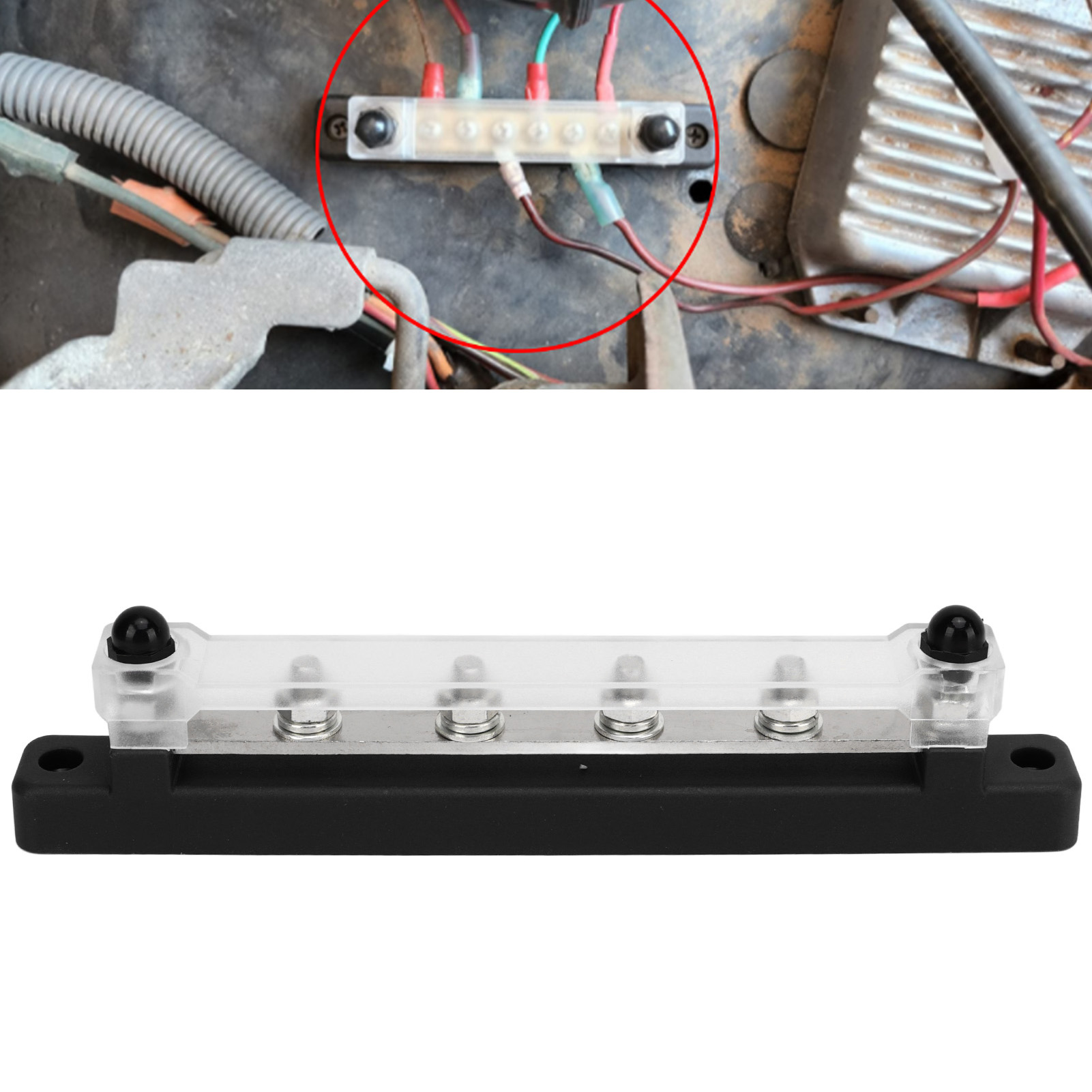 Dc12v-48v 150a Sammelschiene Für Wohnmobile/boote, Hochstrom-m6-anschlussklemmen, 6-poliger Verteilerblock (cp-3121-01/02), Schwarz