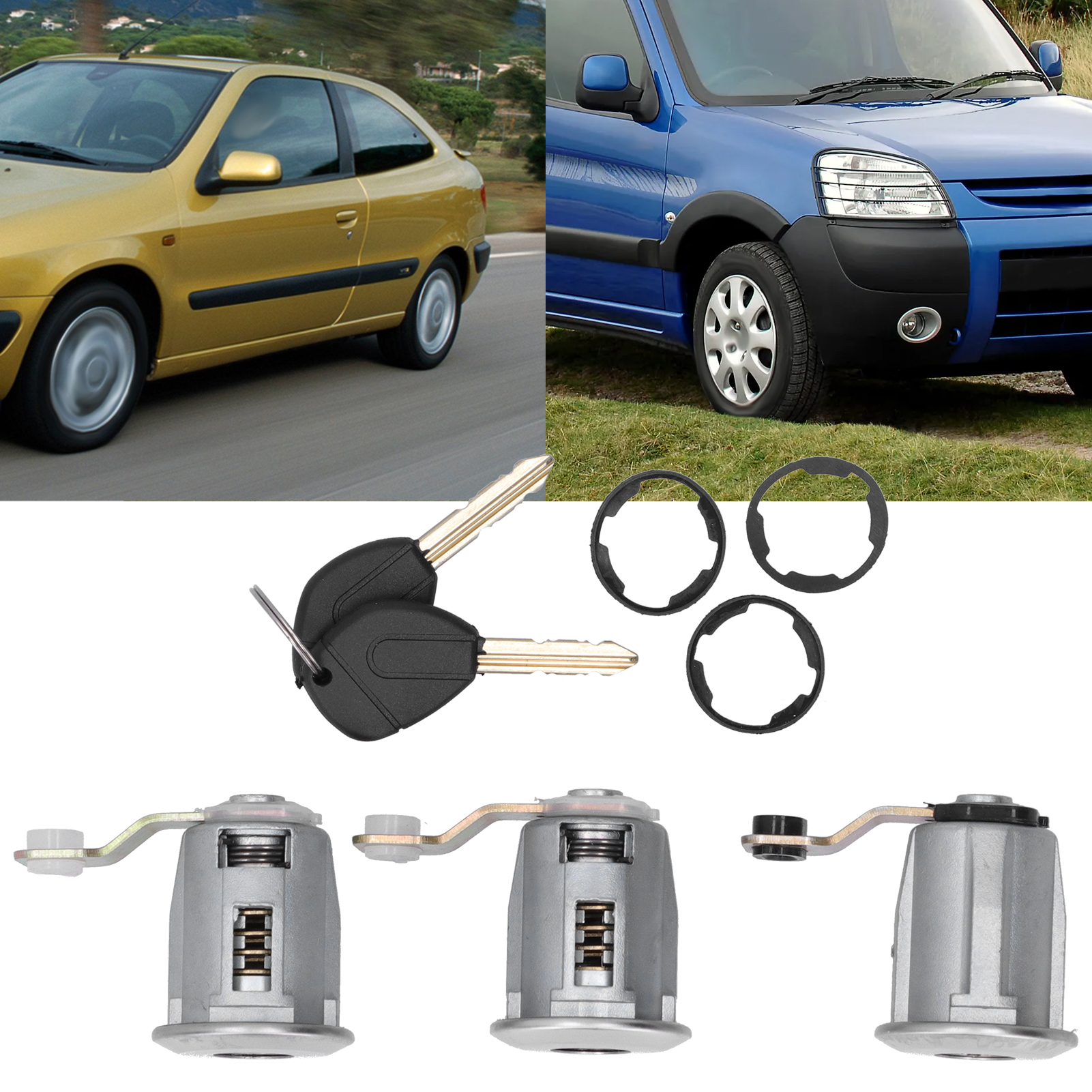 Türschließzylinder 252522, Kompatibel Mit Peugeot Partner / Citroën Berlingo / Xsara 1996-2007 (3 Stück Verfügbar)