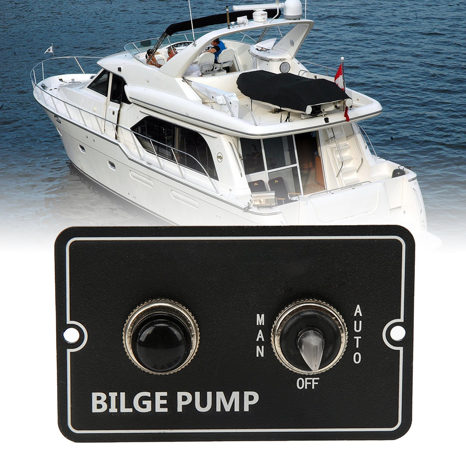 12v/24v Lampenpumpen-steuerschalter, Aluminiumplatte, Manueller + Intelligenter Schalter Mit Sicherungsanzeige (sfsp-015-01)