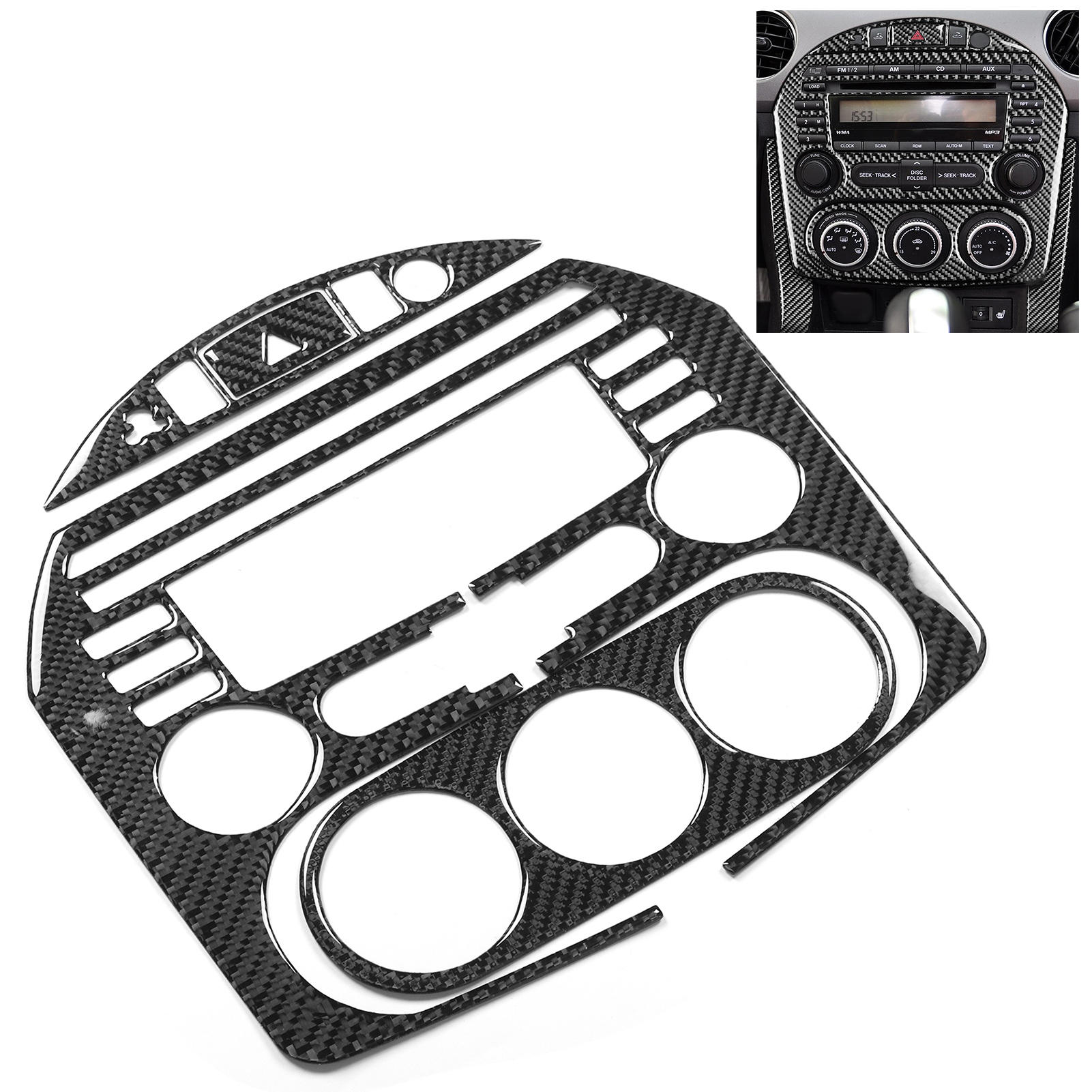 Carbonfaser-mittelkonsolen-zierleisten-set (4-teilig) Für Mazda Mx-5 Nc (2009-2015) B