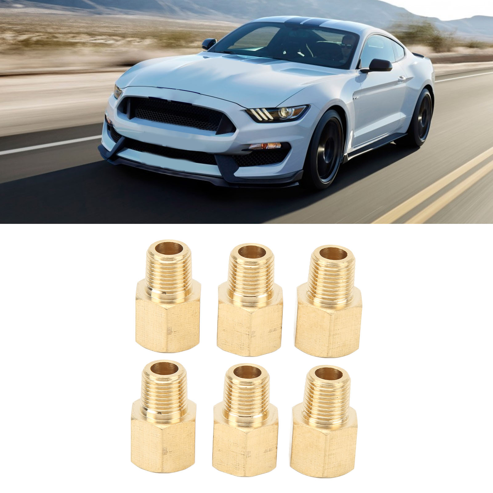 Sechs Messing-rohrverbinder Zu Verkaufen: 1/8 Bspt-außengewinde X 1/8 Npt-innengewinde