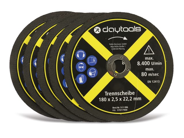 DAYTOOLS Trennscheibe Metall, 180x2,5x22,2 mm, 5 Stück