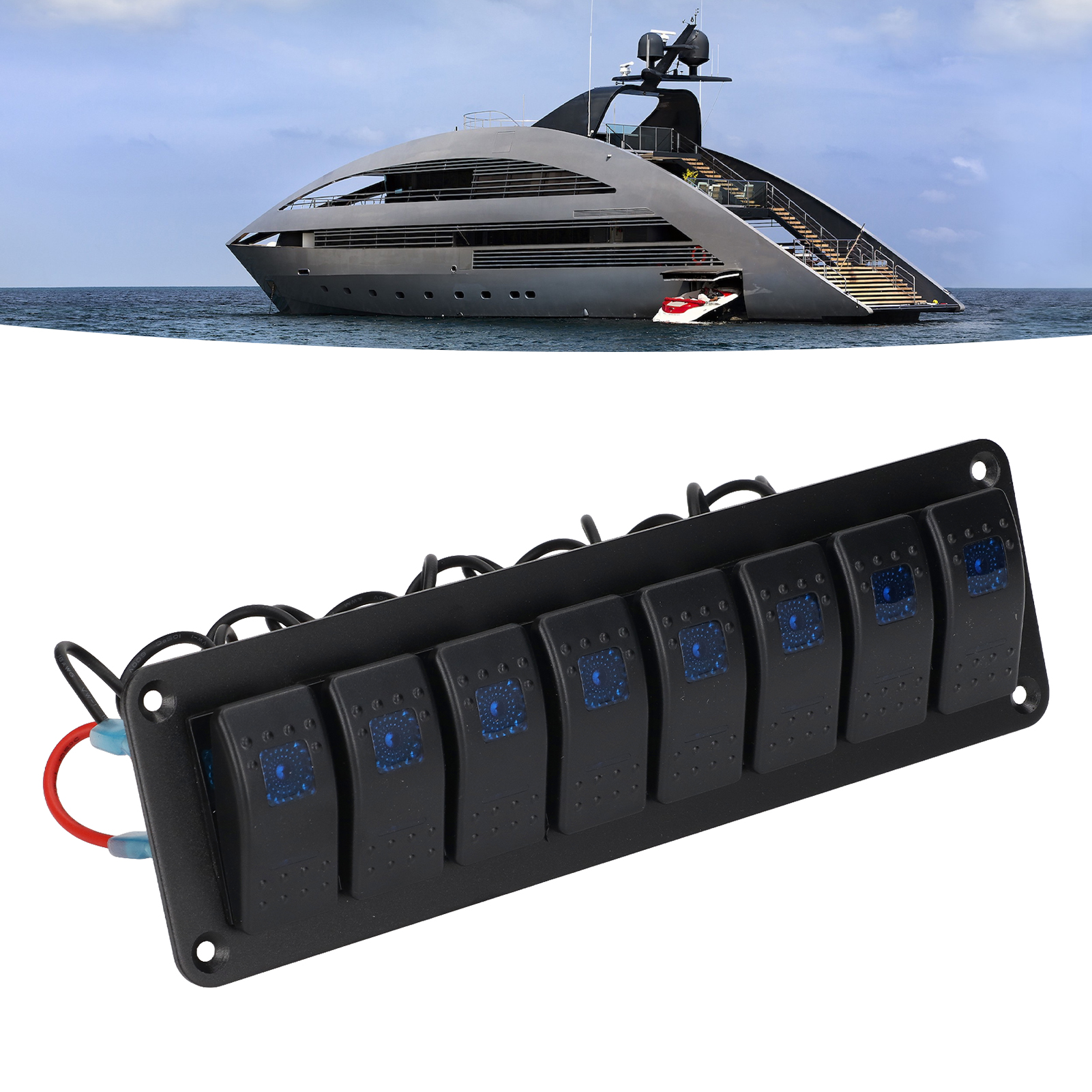Kombinationsbedienfeld Für Wohnmobile, Boote Und Yachten, 8-positionen-bedienfeld, Blau