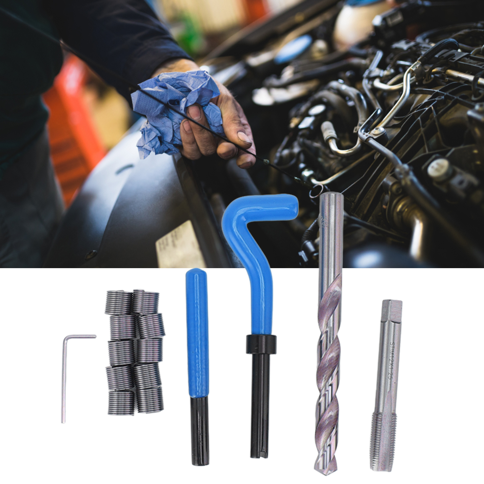 Blaues Gewindereparaturwerkzeug M121,25