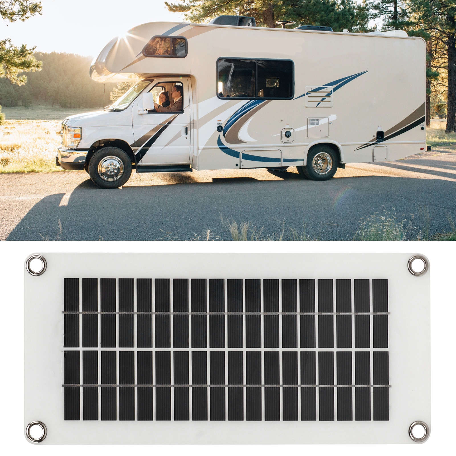Zur Ausstattung Des Wohnmobils Gehören Ein 30-w-polykristallines Solarpanel, Ein 40-a-controller Und Zwei Usb-spannungsregler Zum Laden Von 12 V/24 V (ohne Batteriespeicherfunktion).