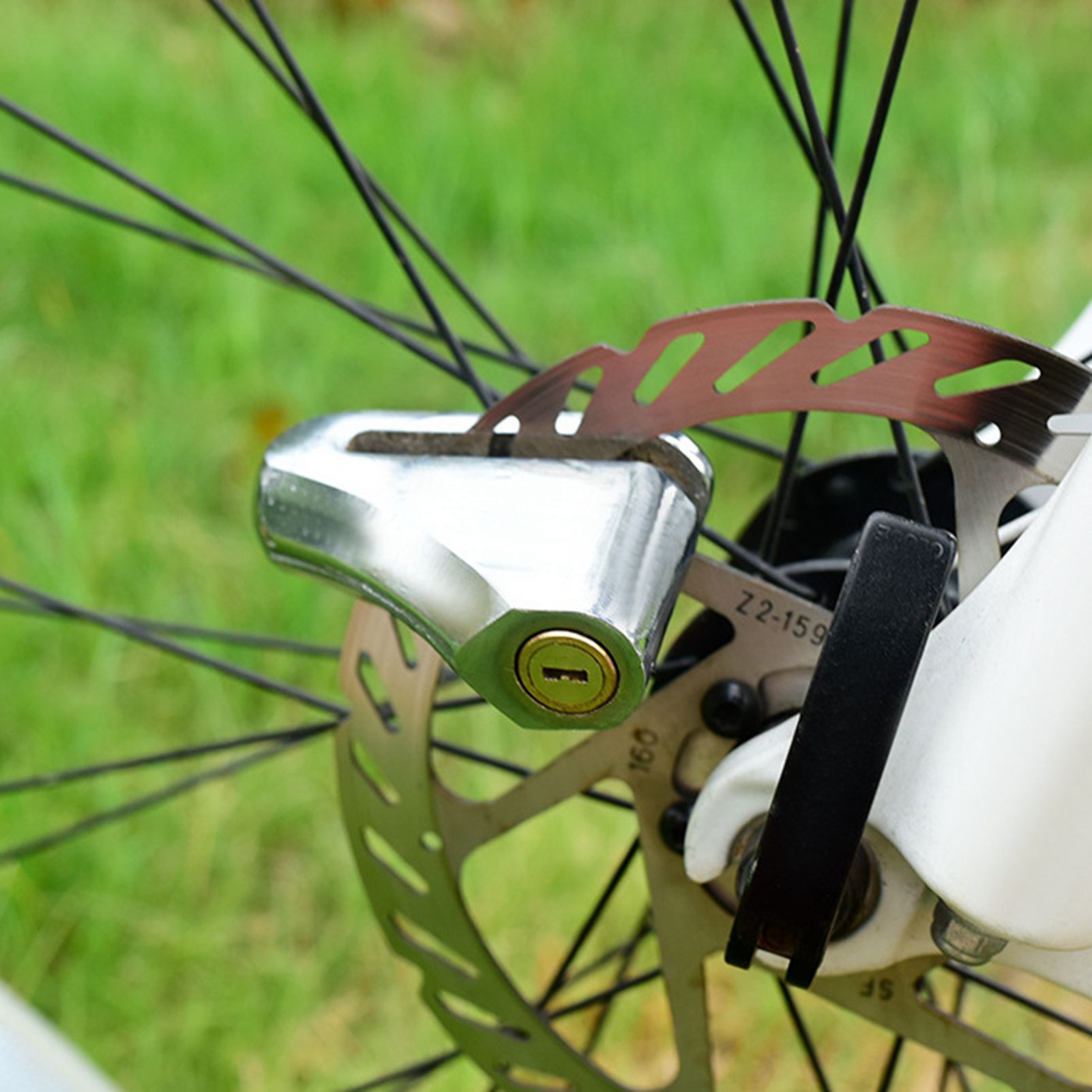 (exklusiv In Mexiko Erhältlich) (kein Muster Verfügbar, Nur Bearbeitung) Silbernes Bremsscheibenschloss Für Motorräder, Sicherheitsschloss Für E-bikes, Bremsscheibenschloss, Mountainbike-zubehör, Fahr
