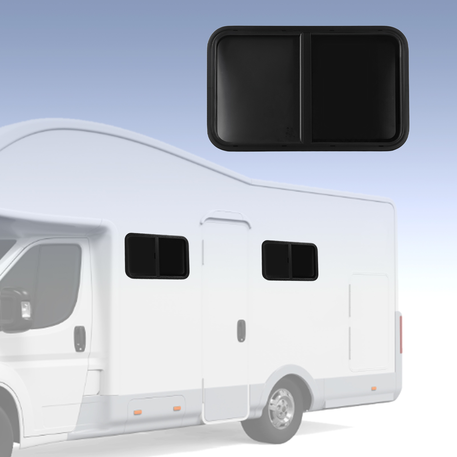 T01) Schiebefenster Mit Abgerundeten Ecken Aus Aluminiumlegierung, 800 Mm X 500 Mm, Wasserdicht, Uv-beständig, Mit Moskitonetz, Geeignet Für Wohnmobile, Freizeitfahrzeuge Und Baumaschinen (tfc00018).
