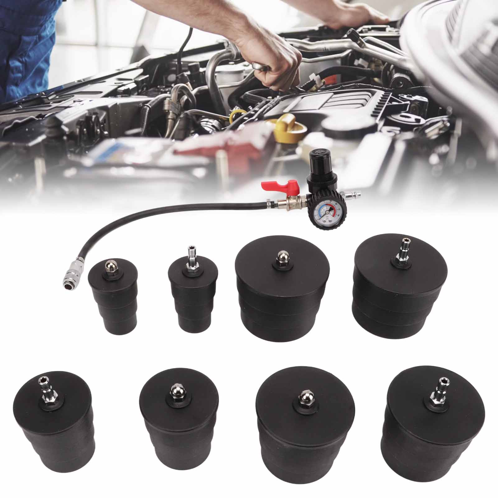 9-teiliges Kfz-reparaturset, Turbolader-lecktester, Übergewicht