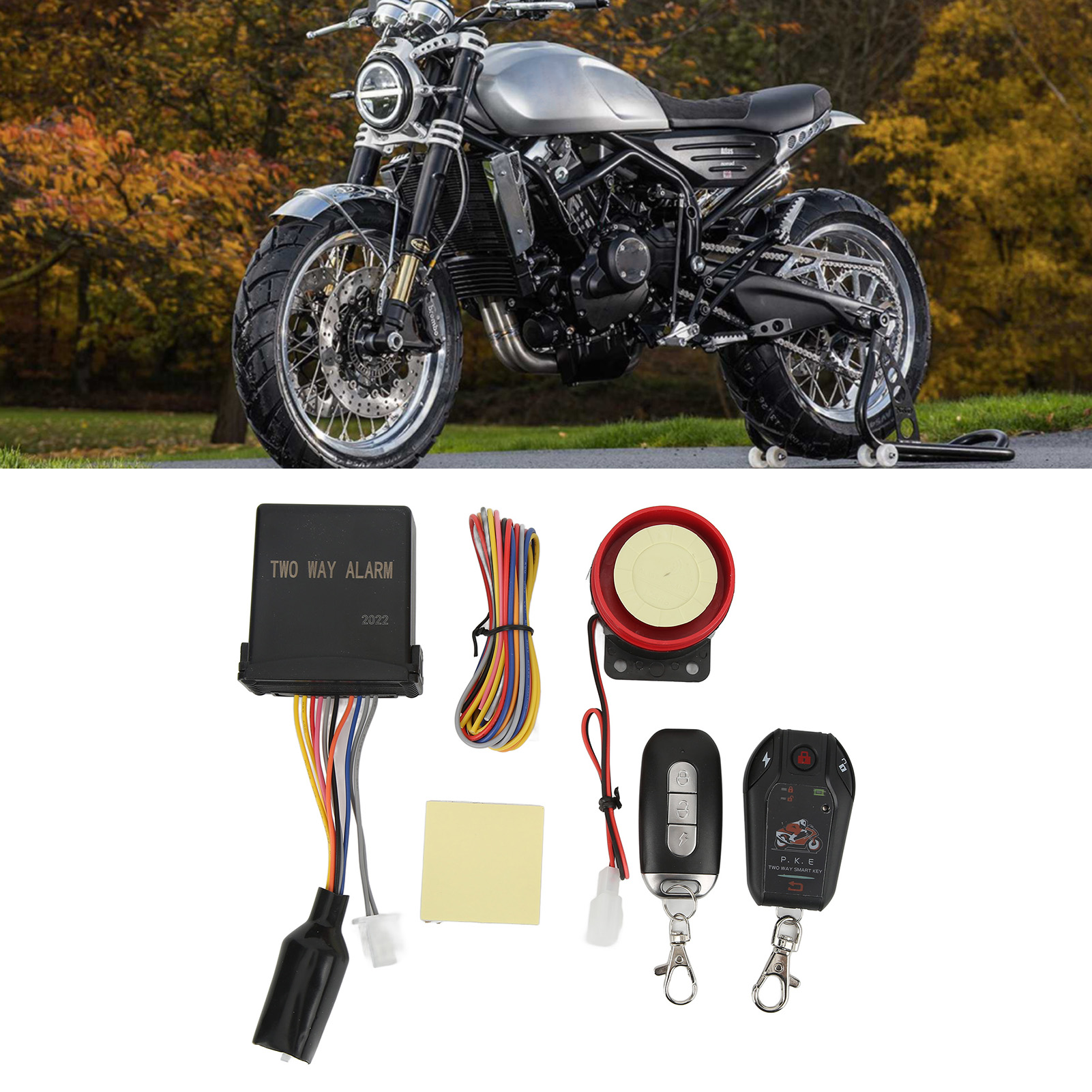 Universelle Alarm- Und Diebstahlsicherung Für Elektrofahrzeuge Und Motorräder, 105-125 Db, Mit Automatischer Verriegelungs- Und Entriegelungsfunktion (pke) (mit Integrierter Batterie)