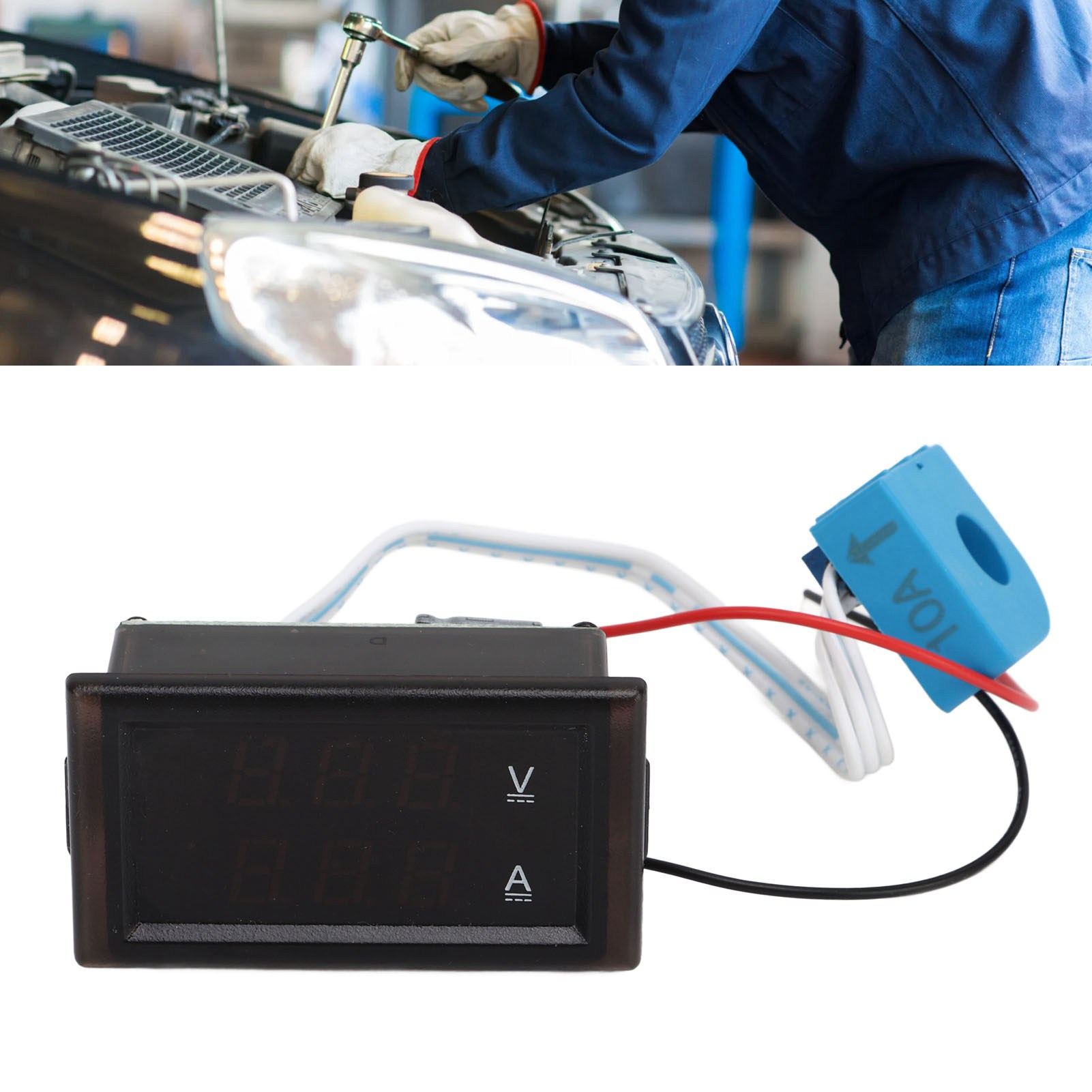 Yb28va Dc 14-100v 10a Digitales Hall-effekt-amperemeter/voltmeter (doppelanzeige)