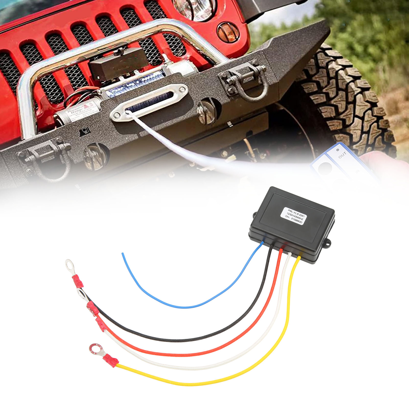 Universelles Funkfernbedienungsset Für 12v/24v-seilwinden: 1 Fernbedienung + 1 Empfänger (fernbedienung Mit Integrierter Batterie) (kls-2281) (batterie Enthalten)