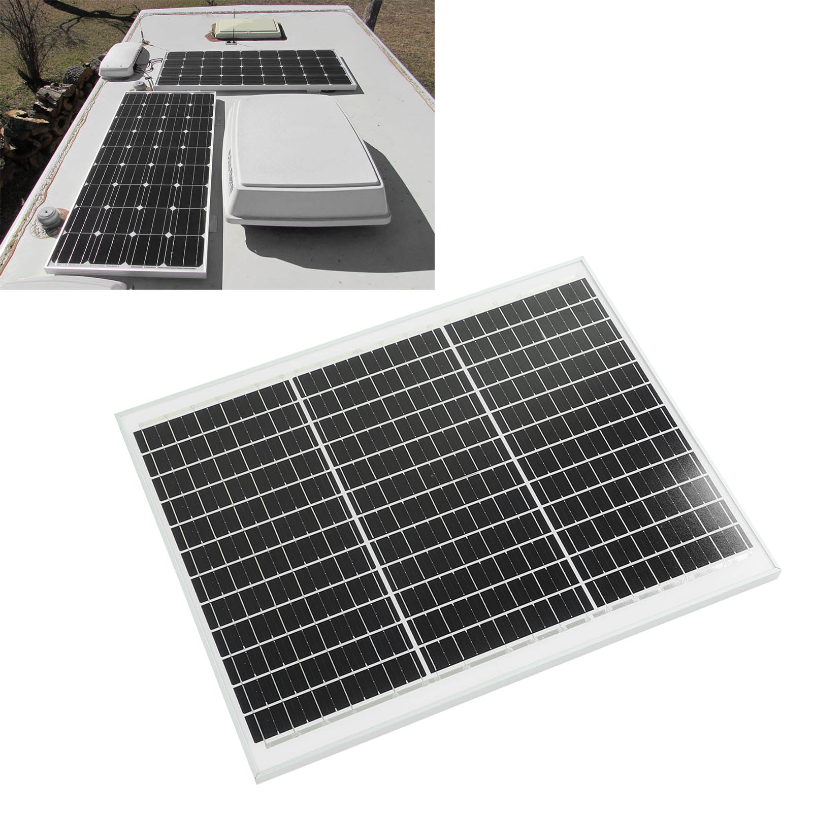 50w 18v Wasserdichtes Monokristallines Solarmodul, Geeignet Für Autos, Boote, Anhänger Und Wohnmobile (ohne Batteriespeicher) (übergewichtig Und Übergroß)