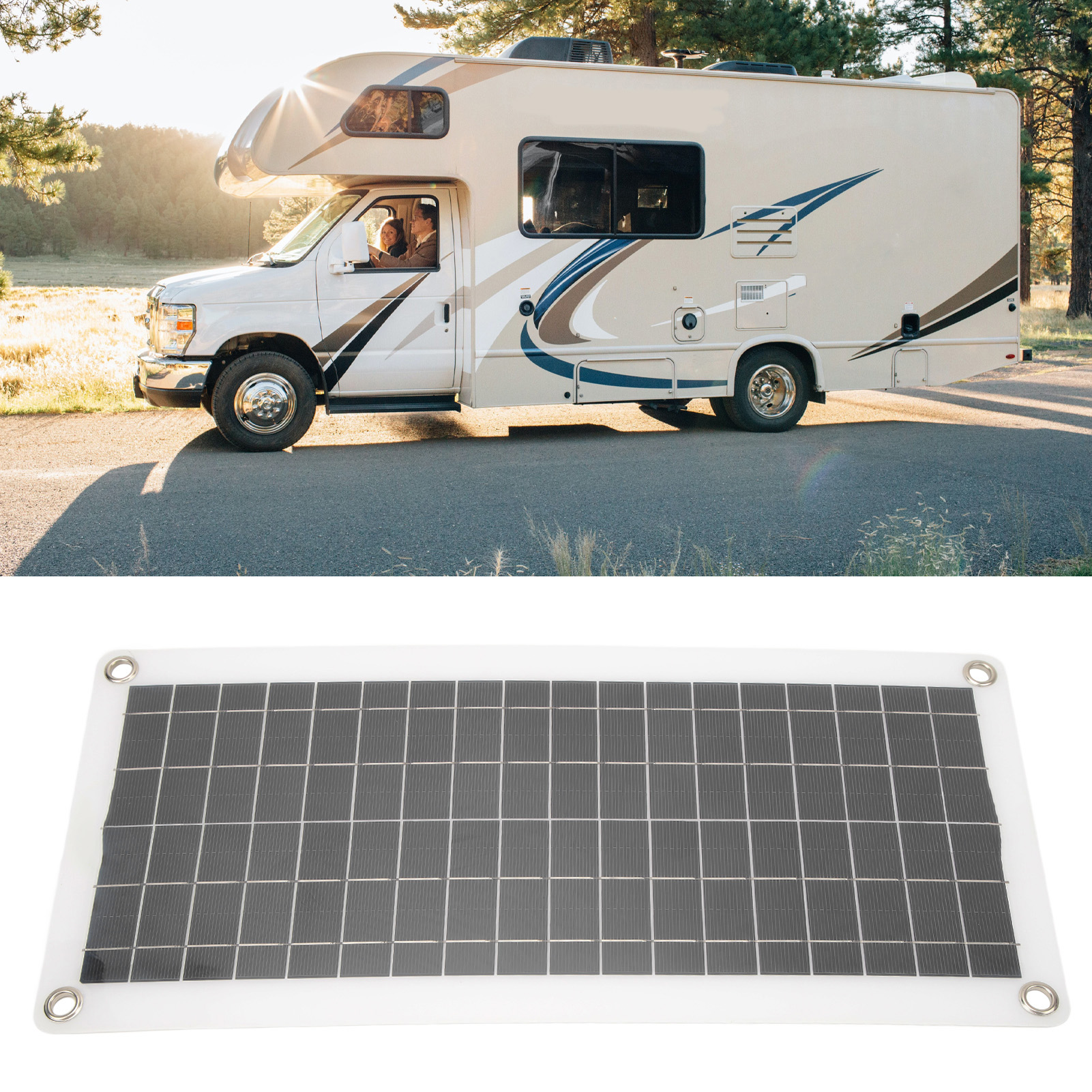 Wohnmobil-zubehörset Inklusive Eines 30-w-polykristallin-silizium-solarpanels Und Eines 220-w-wechselrichters Mit 10-a-regler