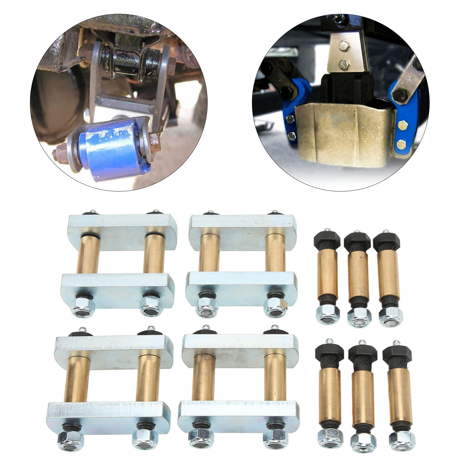 Hochleistungs-schäkel-upgrade-kit, 3-1/8" Tandem-schäkel Mit 6 Bronzebuchsen (extrem Hochbelastbar)