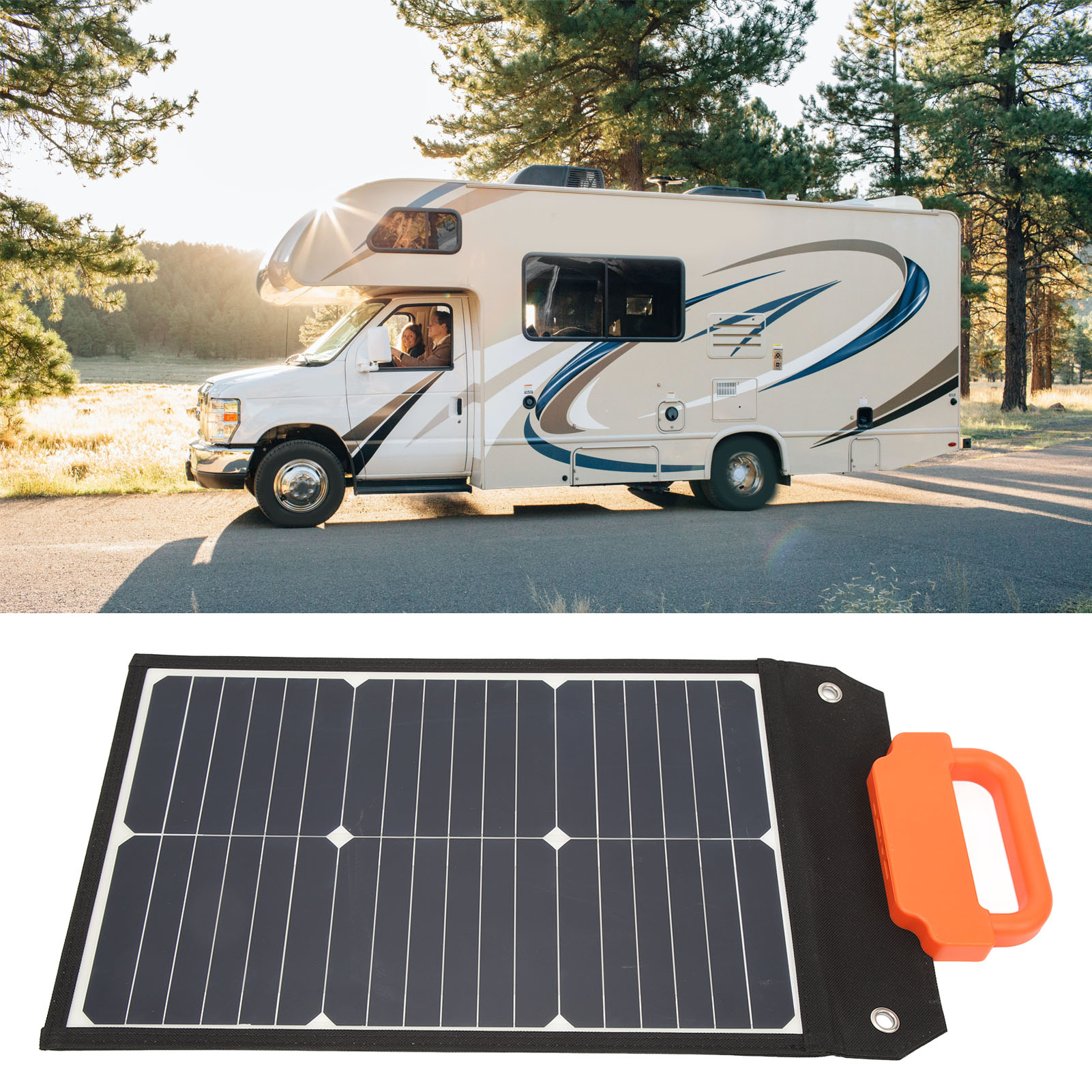 Sunpower Chip 100w Tragbares Monokristallines Silizium-solarpanel Mit Halterung Und Obd2-anschlusskabel Zum Laden Von Wohnmobilen Und Autos (18v)