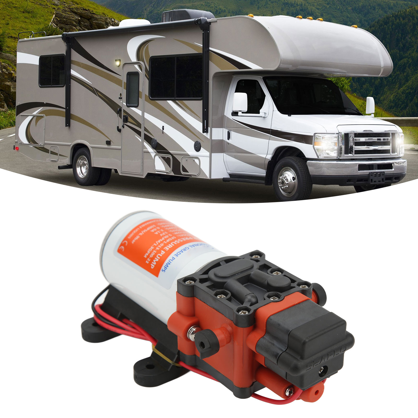 12v Hochdruck-miniatur-membranpumpe, Wohnwagen-wasserpumpe, Selbstansaugende Yachtpumpe (12v Sfdp1-013-100-22)