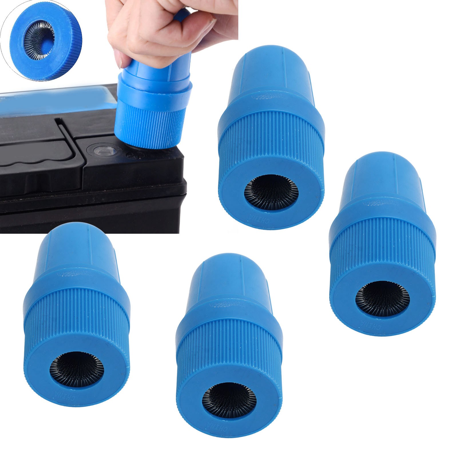 Autoreparaturwerkzeug, Autoreinigungswerkzeug, 2 In 1, Geeignet Zur Reinigung Der Autobatteriepole An Den Seiten Und Oben, Inklusive Bürsten Für Schmutz Und Korrosion (verkauft Im 4er-pack).