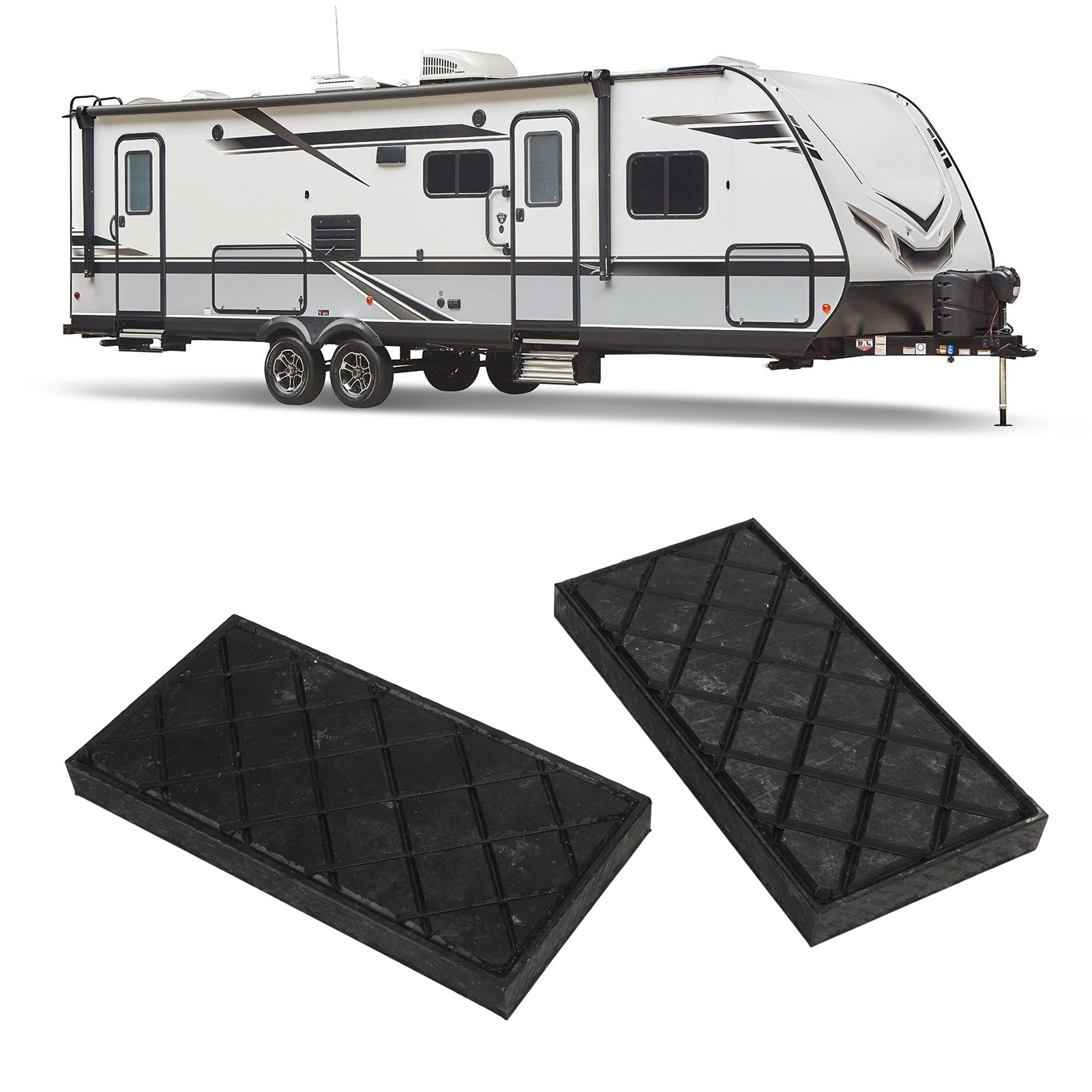 Zwei Stützkissen Für Wagenheber, 4,3 X 8,5 Zoll X 20 Mm Dick, Universelles, Verschleißfestes Elastisches Futter Für Wohnmobile, Anhänger Und Boote.