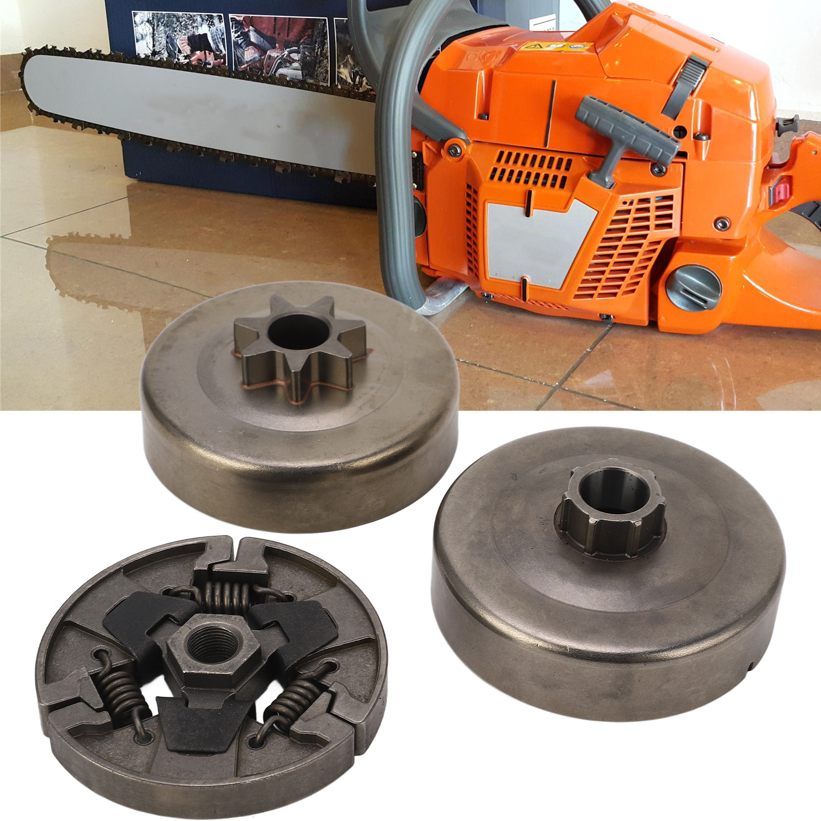 Schneckenradkäfiglagersatz, Ritzel Und 3/8"-kupplungstrommelflansch Für Husqvarna 365 371 372 372xp 362 Kettensägen (teilenummer: 660)