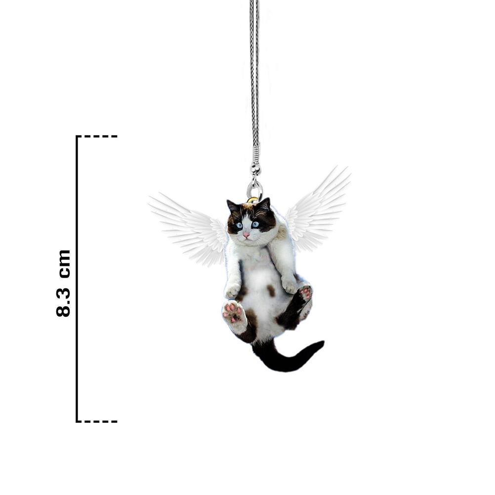 [yue Xinghui] (eingetragenes Geistiges Eigentum) Niedlicher Katzen-autoanhänger Mit Ballon, Rückspiegel-ornament, Dekorative Cartoon-katze Mit Flügeln Fürs Auto