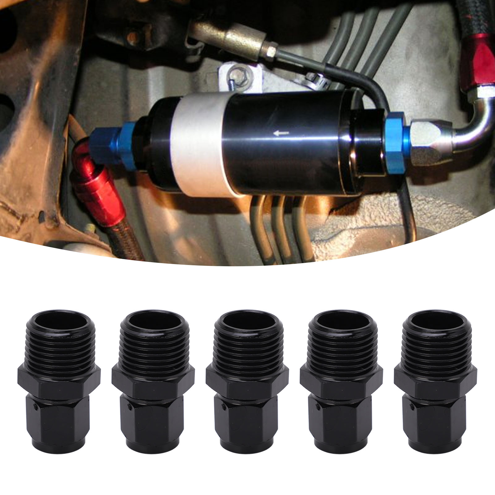 Es Werden Fünf An6-1/2 Npt-adapterverbinder Mit Innengewinde Auf Außengewinde Verkauft (an6-1/2 Npt).