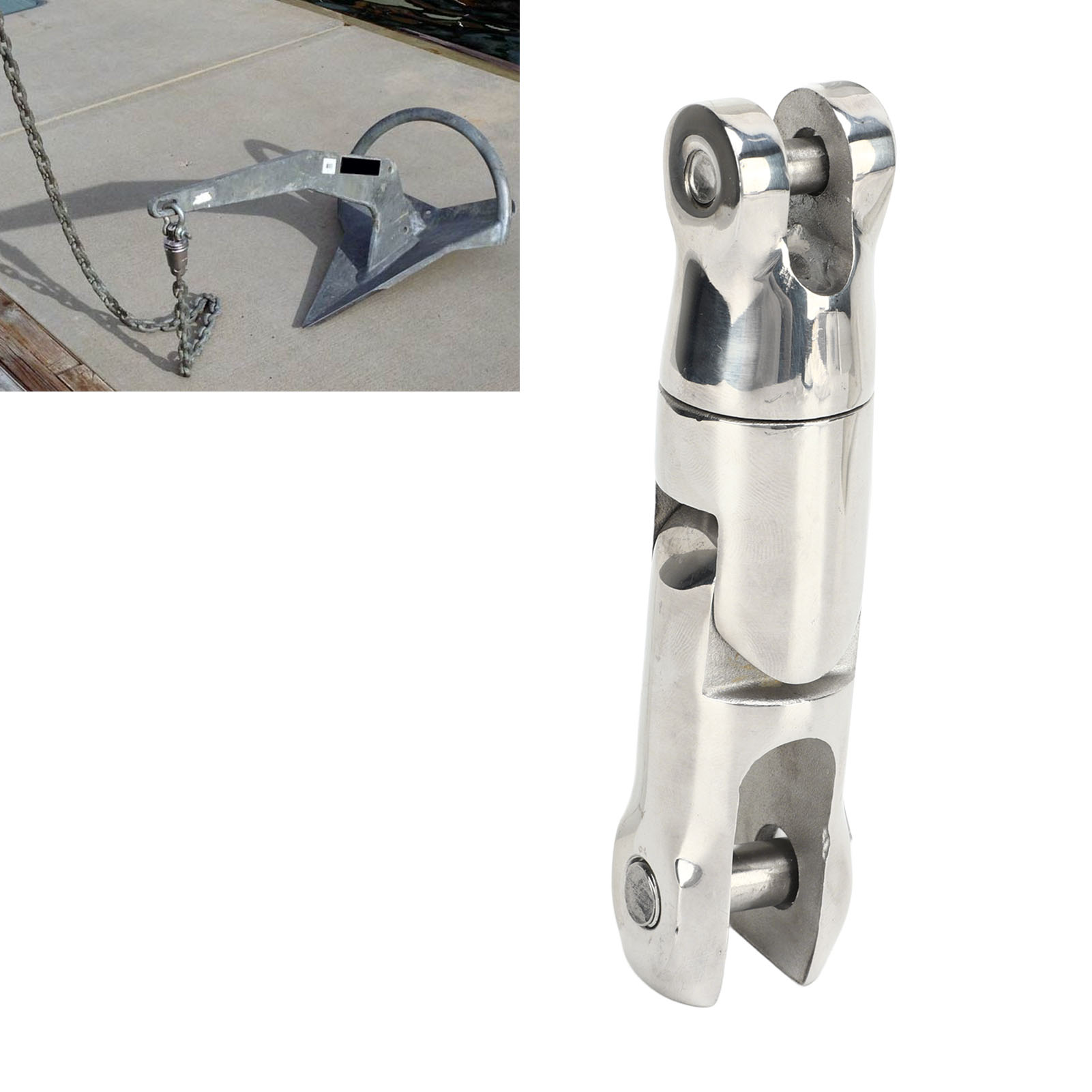 Multidirektionaler Anker Aus Edelstahl 316, Doppelt Drehbares Gelenk 1/4"-5/16" Mit Schraubenschlüssel, Geeignet Für 6-8 Mm Ketten (cp-3011)