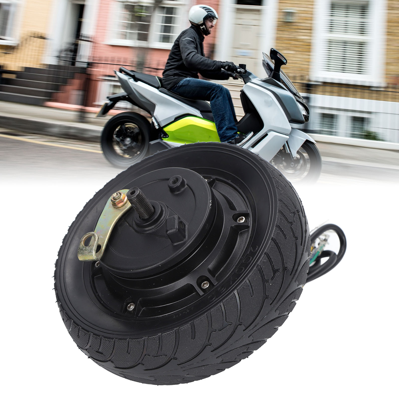 Elektromotorrad/geländefahrzeug, 36v-48v, 500w-1200w, 8-zoll-trommelbremsmotor, Luftloser Vollgummireifen-nabenmotor (übergewicht).