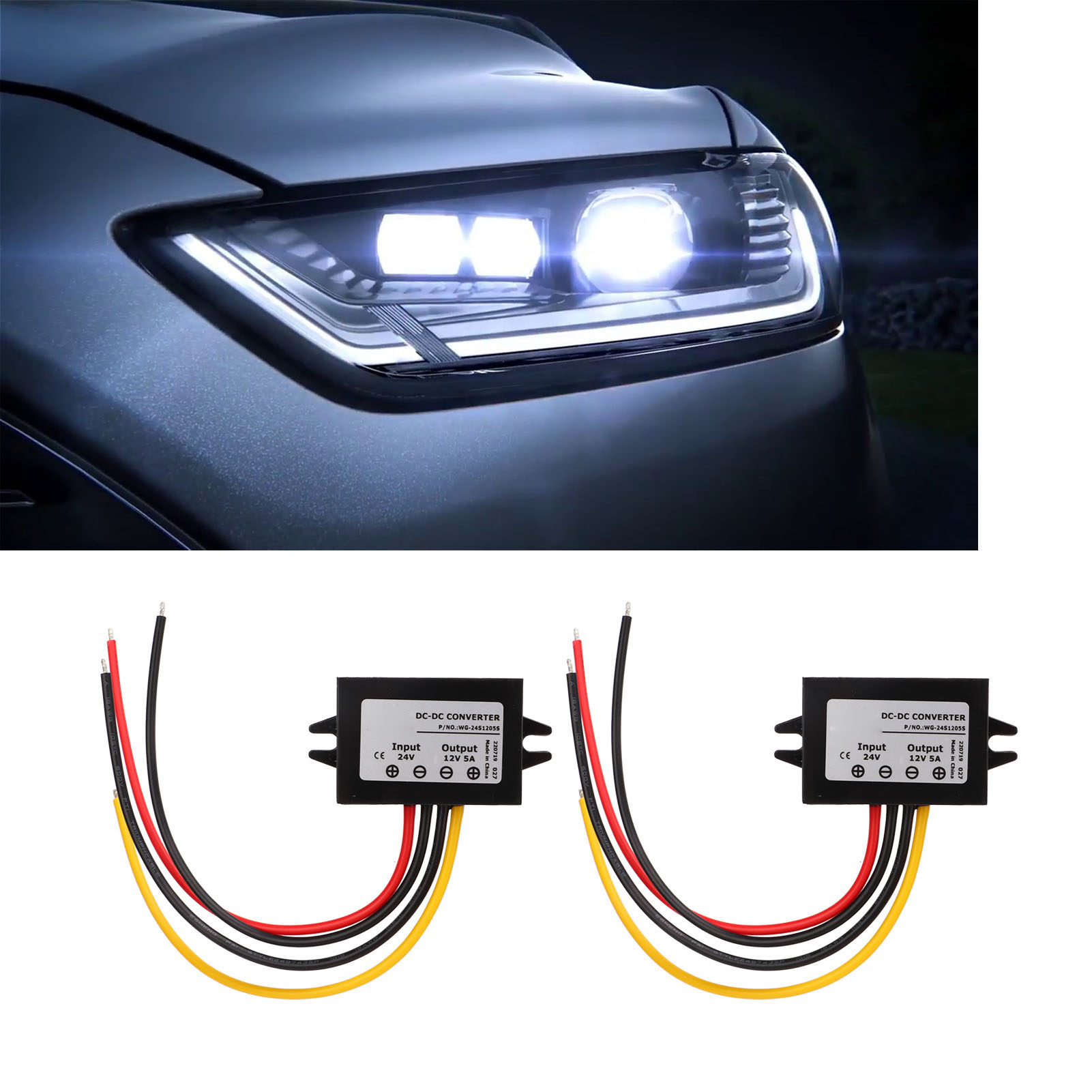 Zwei Kfz-stromwandler Zu Verkaufen: 24v Auf 12v Abwärtswandler, 18-36v Auf 12v 5a 60w Kfz-abwärtsleistungsmodule.