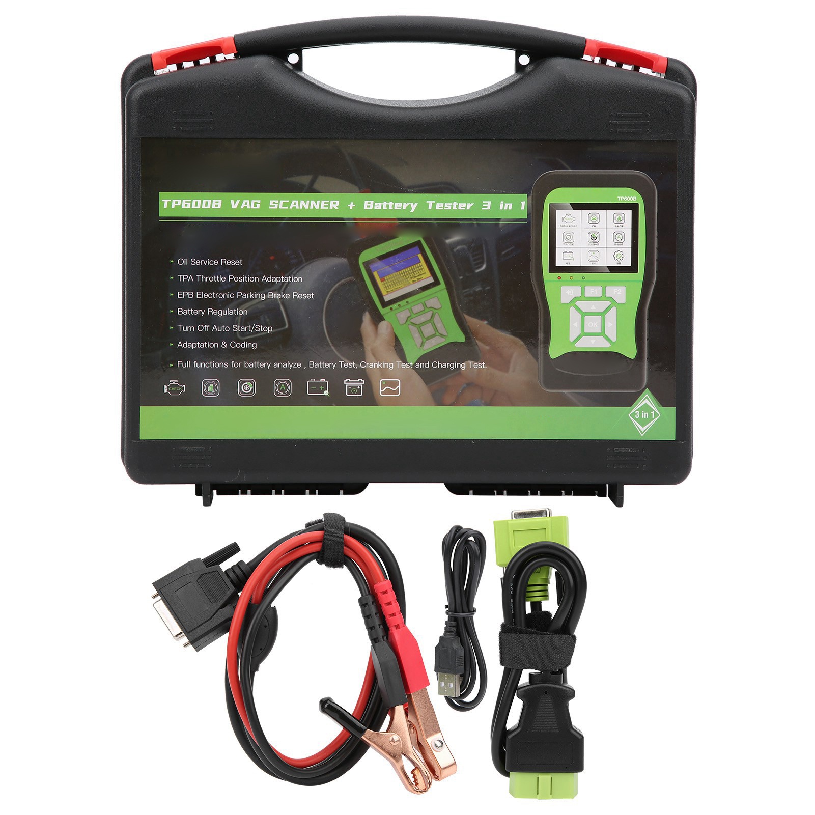 Topdiga Tp600b Komplettes Diagnosegerät Für Volkswagen/audi + Batterieanalysator (3 In 1)
