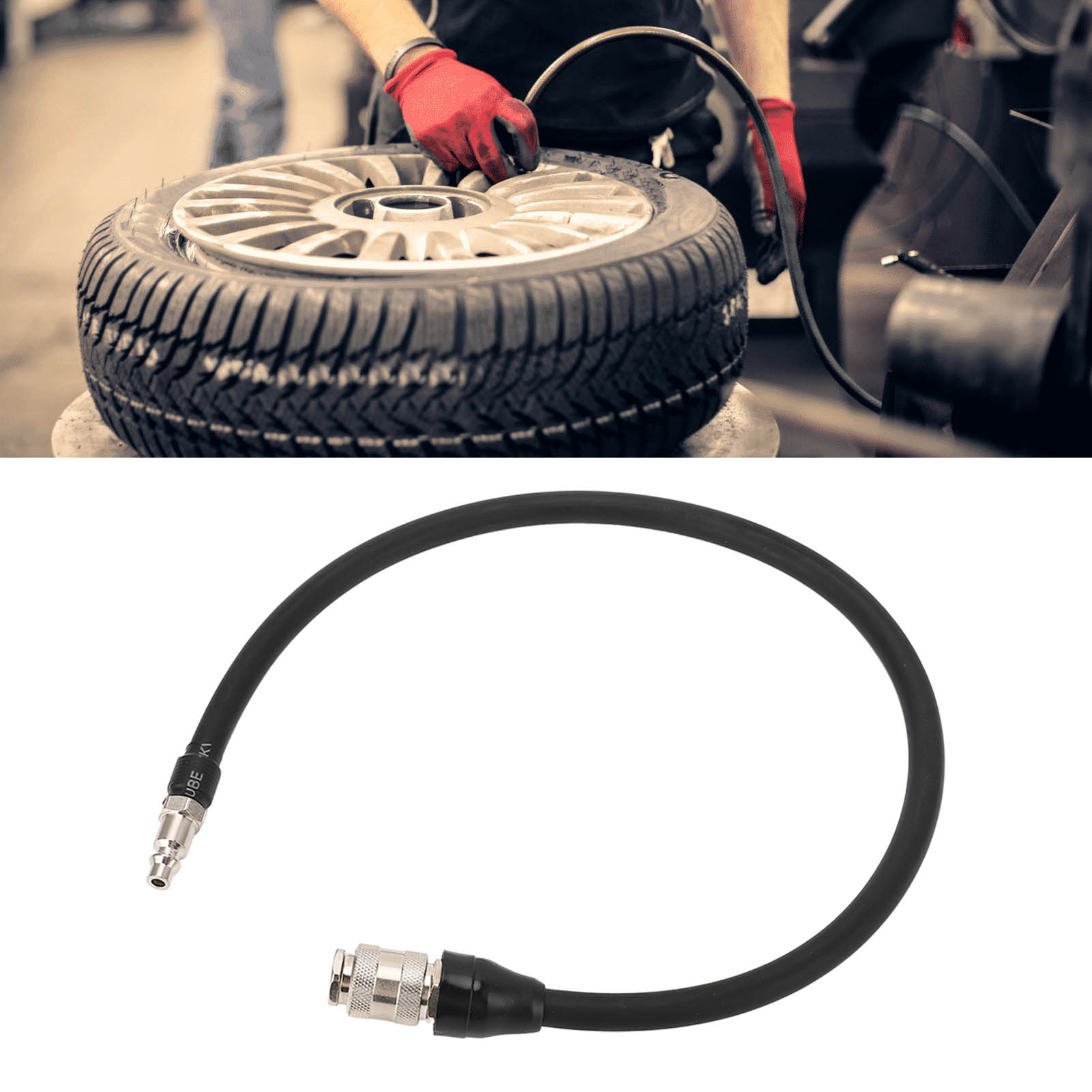 Werkzeug Für Die Kfz-reparatur: Schnellkupplungs-innenstecker, 3-in-1-reifenfüllschlauch Für Fahrrad/motorrad, Luftpumpen-verlängerungsschlauchanschluss (mit Video), 60 Cm Gummischlauch.