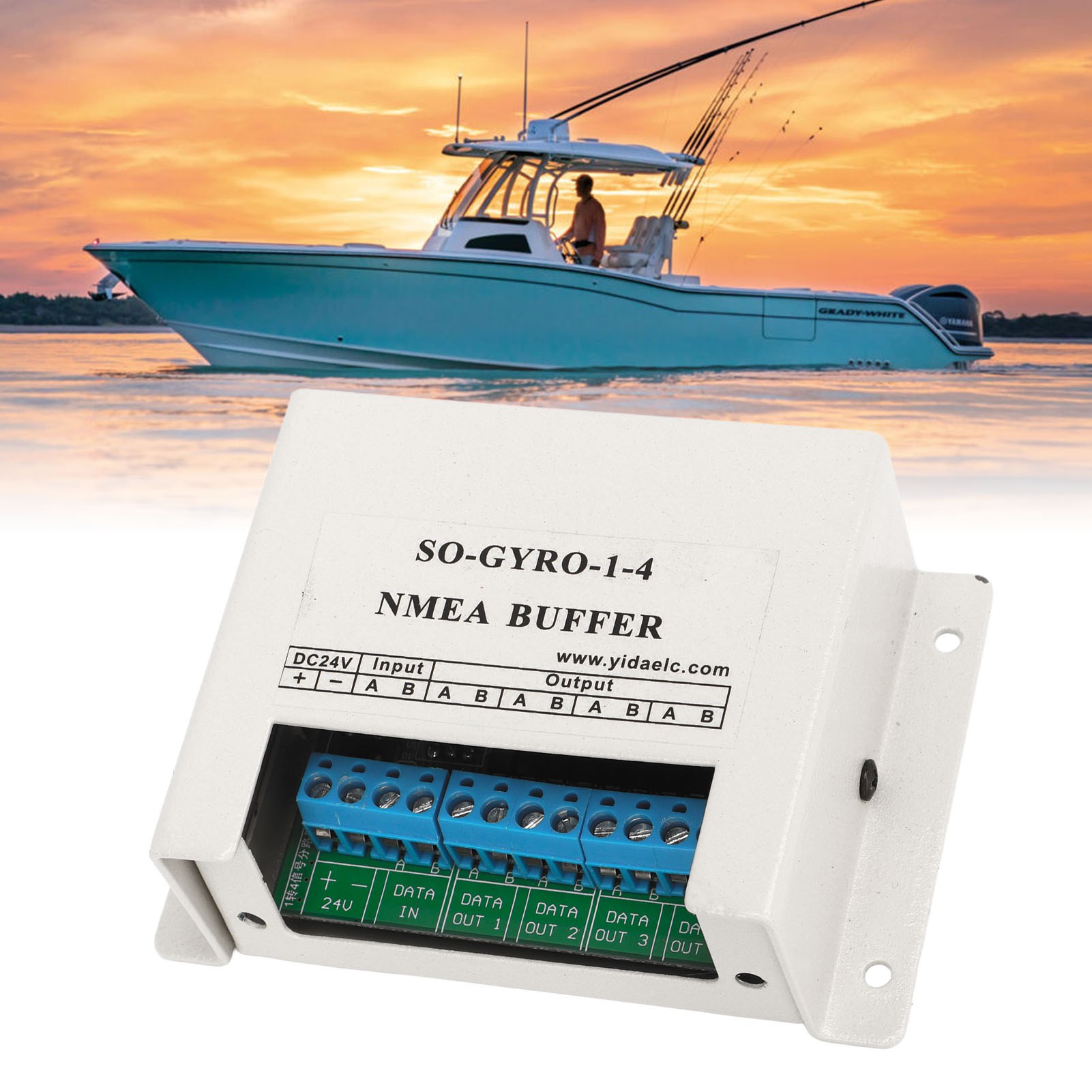 Marine-splitter, 1 Eingang, 4 Ausgänge, Nmea-puffer, Ein Eingang, Vier Ausgänge, Geeignet Für 24v-stromkreise.