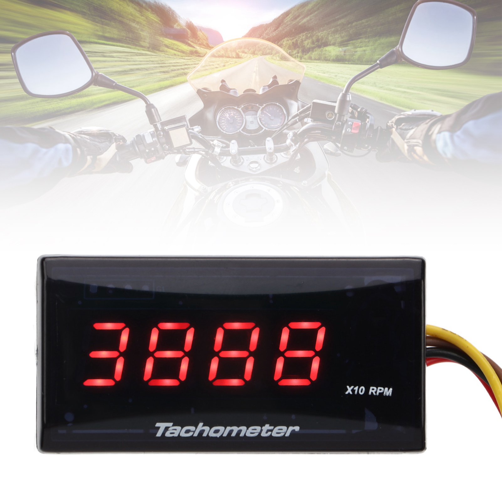 Ultradünner Universeller Lcd-drehzahlmesser Dc12v (rot) Für Motorradumbauten