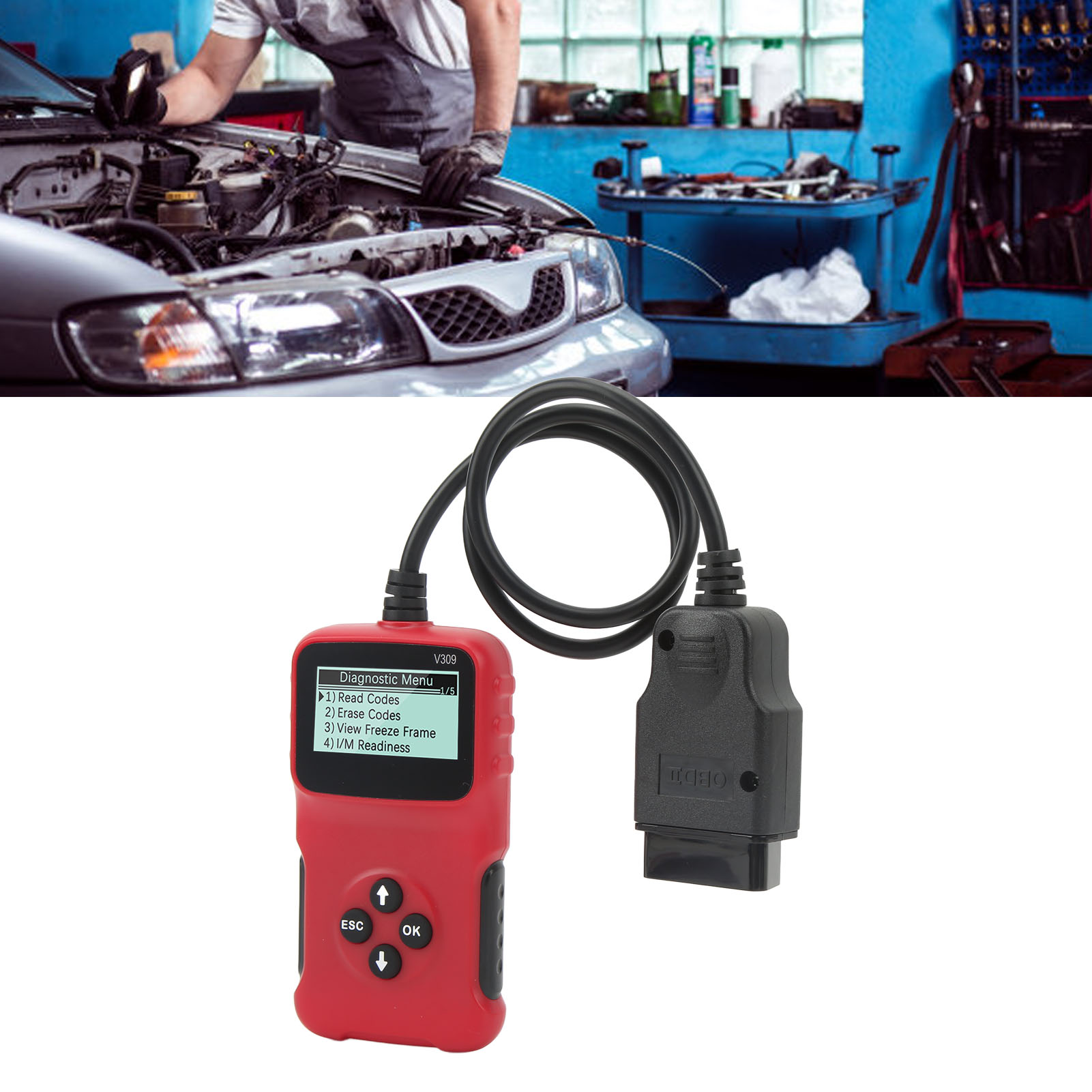 Der Mehrsprachige Obd2-codeleser V309 Ist Mit Allen Fahrzeugen Kompatibel, Die Seit 1996 Das Obd-ii-protokoll Verwenden.
