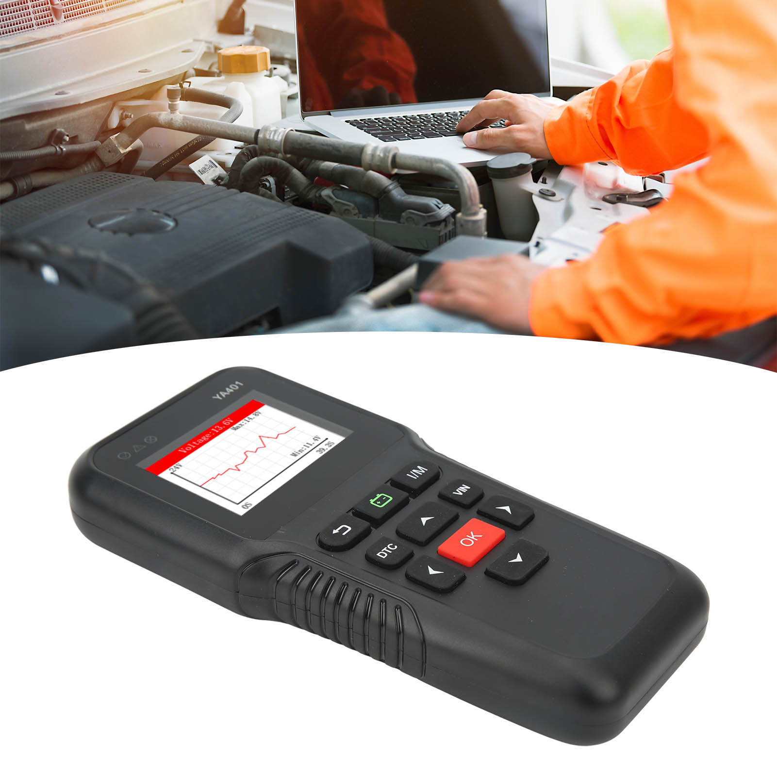 Obd2 Ya-401 Motordiagnosegerät, Fehlercodeleser, Mehrsprachig Cr3008