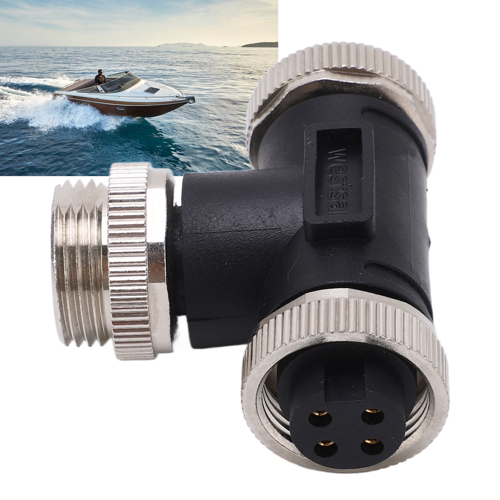 Nmea 2000 7/8-4-poliger Flachkopf-t-adapter Für Marinezubehör
