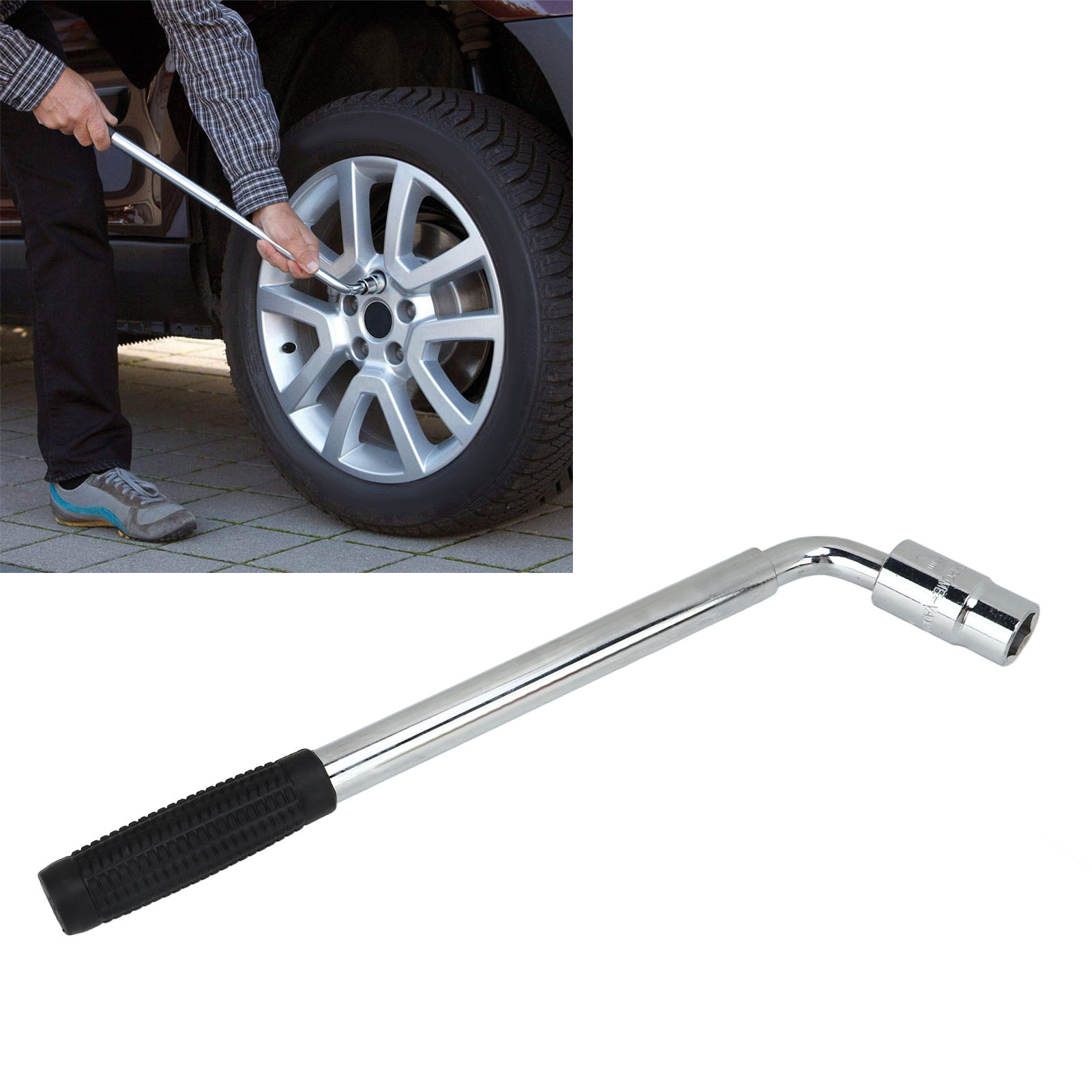 Teleskop-reifenschlüssel Mit 2 Cr-v-steckschlüsseln (17/19 Mm, 21/23 Mm)