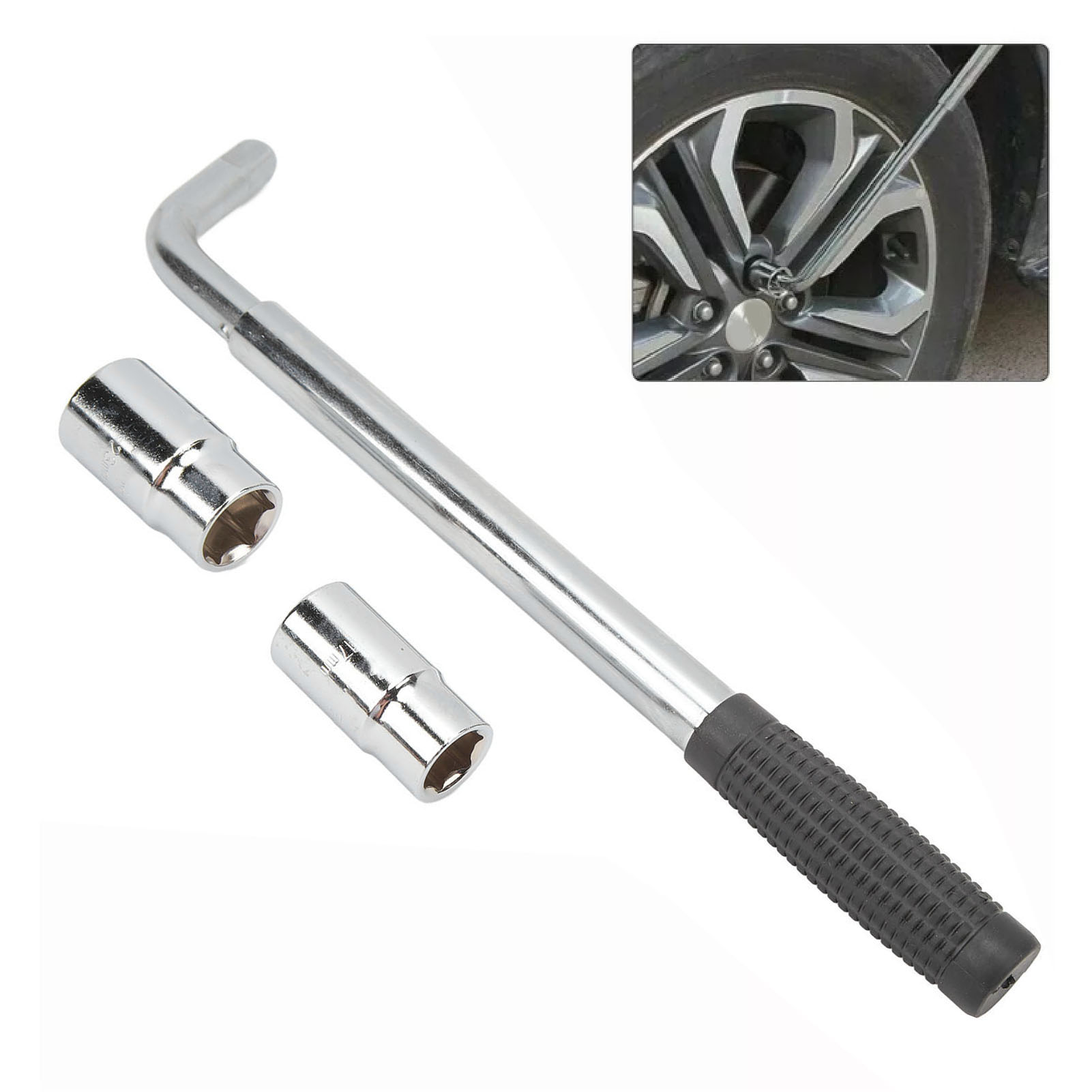 (meikeduo Ya Exklusivshop) Reifenschlüssel Für Die Kfz-reparatur, Verlängerter L-förmiger Teleskopschaft, Reifensteckschlüssel Für Leichteres Arbeiten 17 Mm 19 Mm 21 Mm 23 Mm (gehärtet Und Mit Zwei St