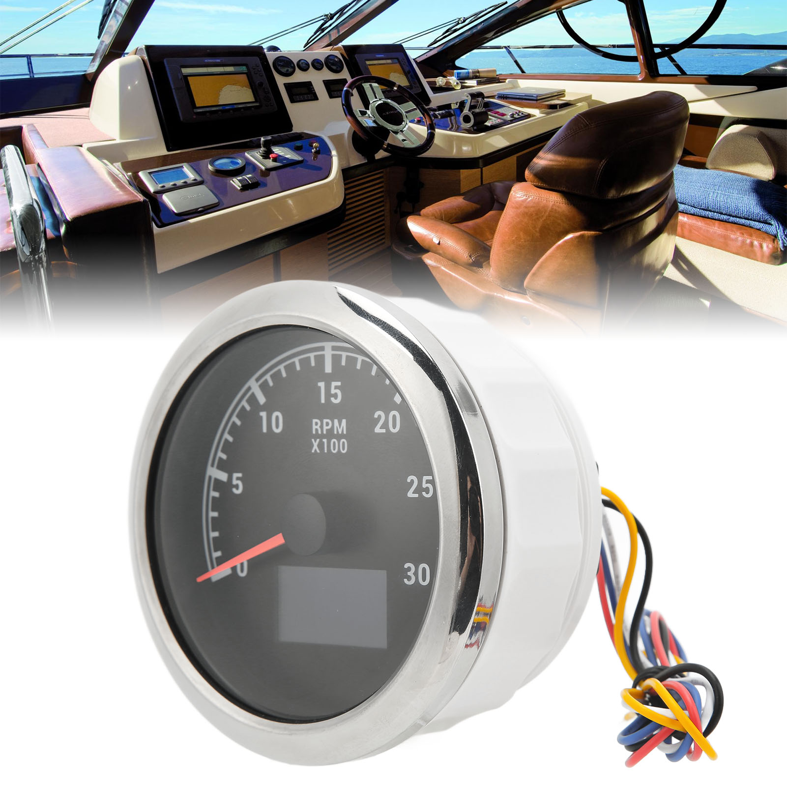 Wassertemperatur-, Öldruck- Und Drehzahlmesser In Einem 85 Mm Dc 9-32 V Can-bus, Zeigertyp, 3000 U/min Motordrehzahlmesser Mit Roter Hintergrundbeleuchtung, Geeignet Für Automobile, Yachten Und Boote