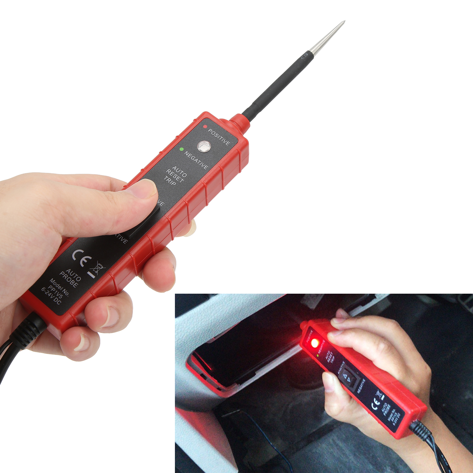 Em285 Roter 6-24v Dc Kfz-schaltungstester, Elektrischer Systemtester, Kabeldiagnoseplatine