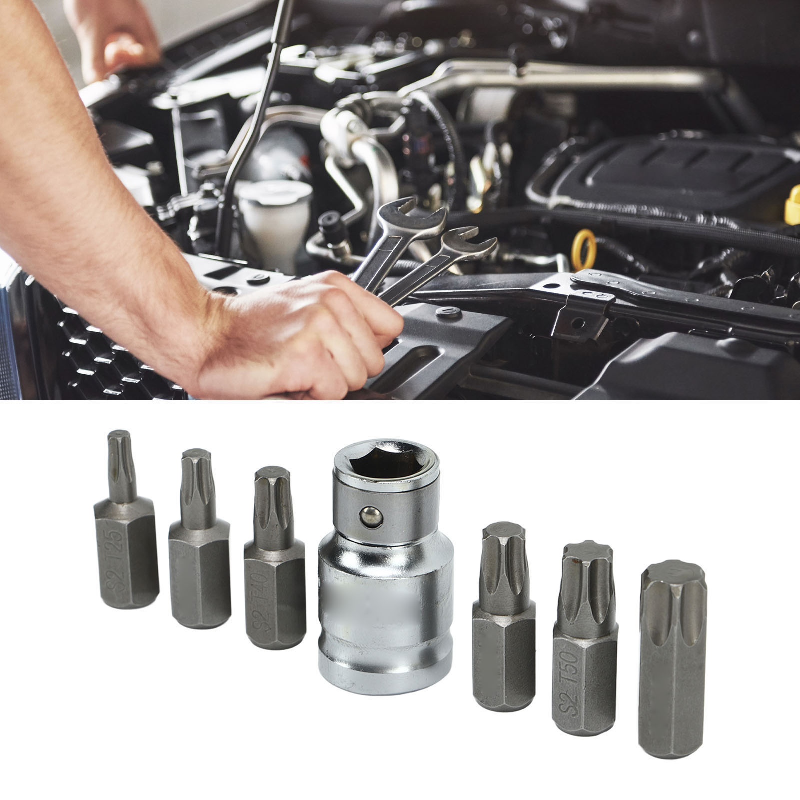 Kfz-reparaturhandbuch-werkzeugsatz, Torx-bit-set, Steckschlüsselsatz (7-teilig) (referenz: Zqgj-2265)