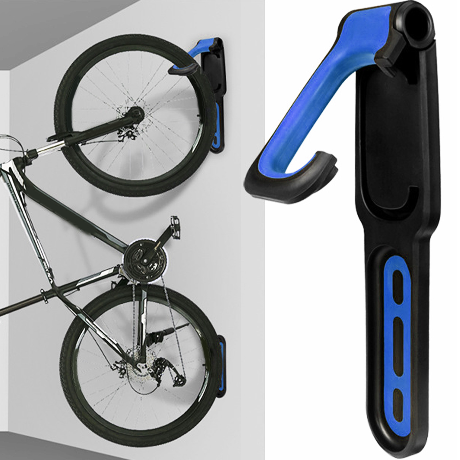 (exklusiv In Südostasien Erhältlich) Faltbarer, Wandmontierter Fahrrad- Und Mountainbike-haken, Ausstellungsständer, Fahrradparkständer, Schwarz Und Blau